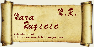 Mara Ružičić vizit kartica